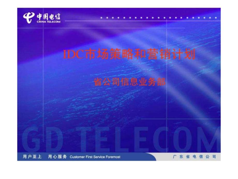IDC市场策略及营销计划_第1页