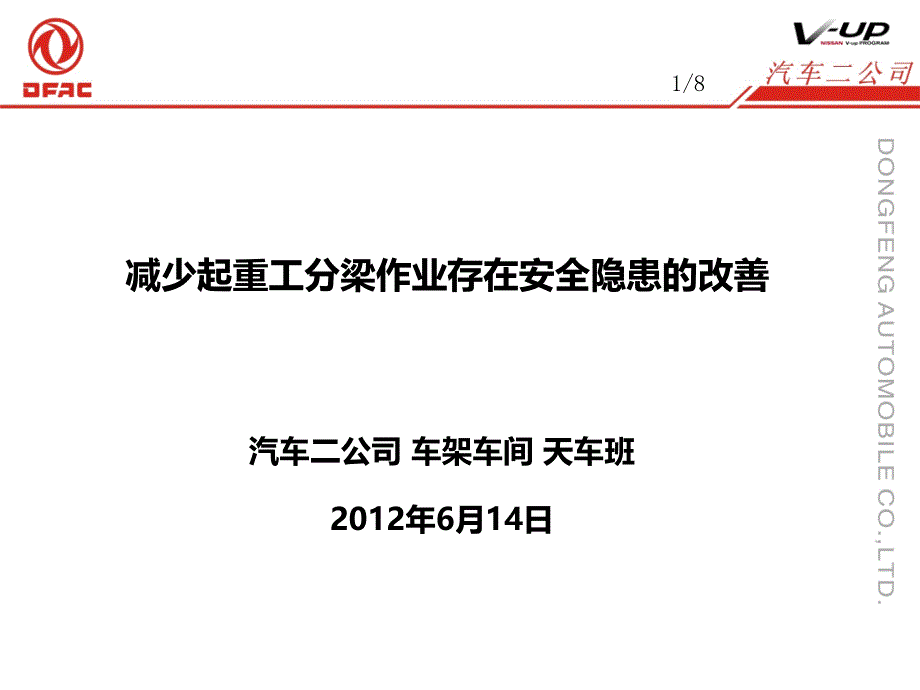 天车班-减少起重工分梁作业存在安全隐患的改善_第1页