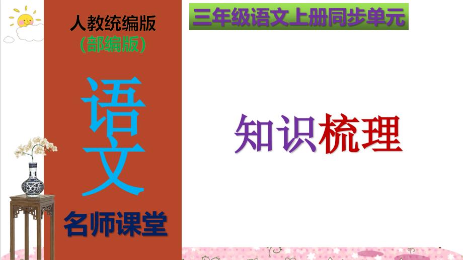 【名師課堂】部編版三年級語文上冊第5單元知識梳理（復習課件）_第1頁