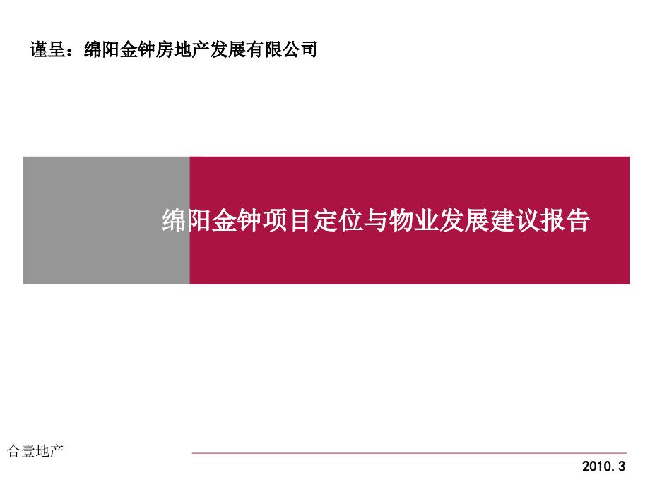 绵阳金钟项目定位与物业发展建议报告_第1页