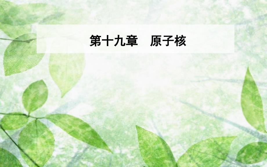 高中物理 第十九章 原子核 6 重核的裂变优质课件 新人教版选修3-5_第1页