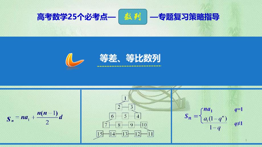 高考数学 25个必考点 专题11 等差、等比数列优质课件_第1页