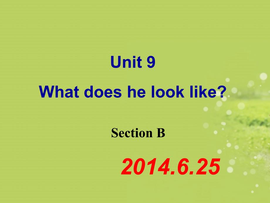 七年级英语下册《Unit9_What_does_he_look_like_Section_B》课件_(新版)人教新目标版(2)_第1页