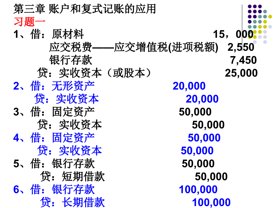 账户与复式记账运用习题答案_第1页