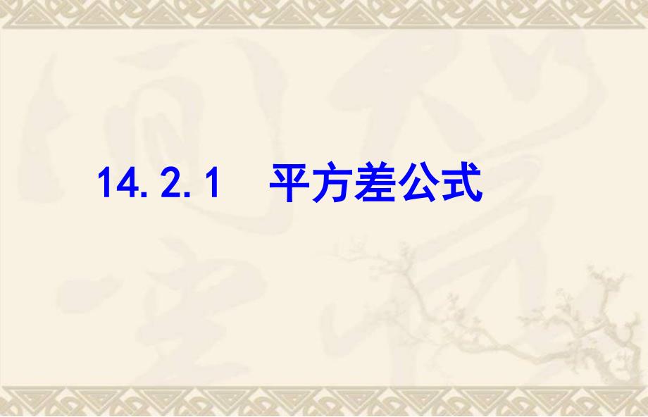 人教版初中數(shù)學(xué)八年級上冊14.2.1平方差公式課件_第1頁