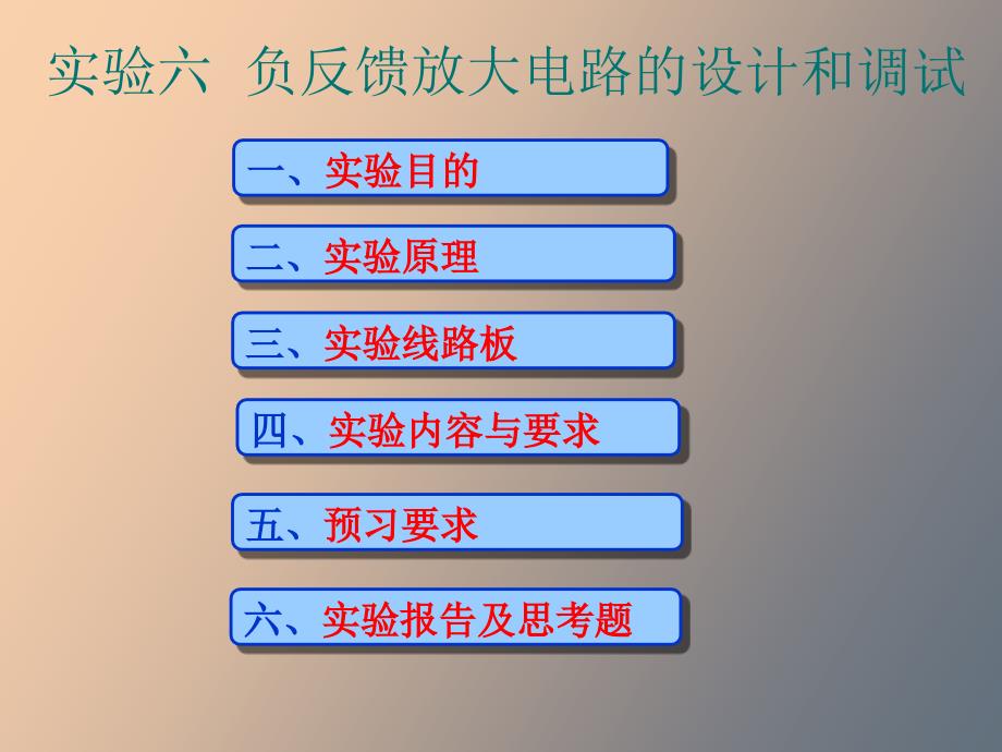 负反馈放大电路的设计和调试_第1页