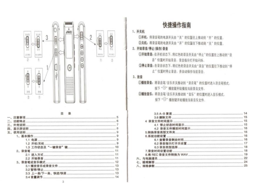 京华DVR-898录音笔说明书_第1页