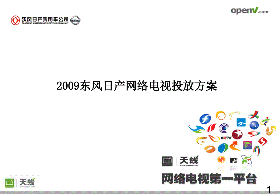 [精选]东风日产汽车网络电视投放方案_第1页