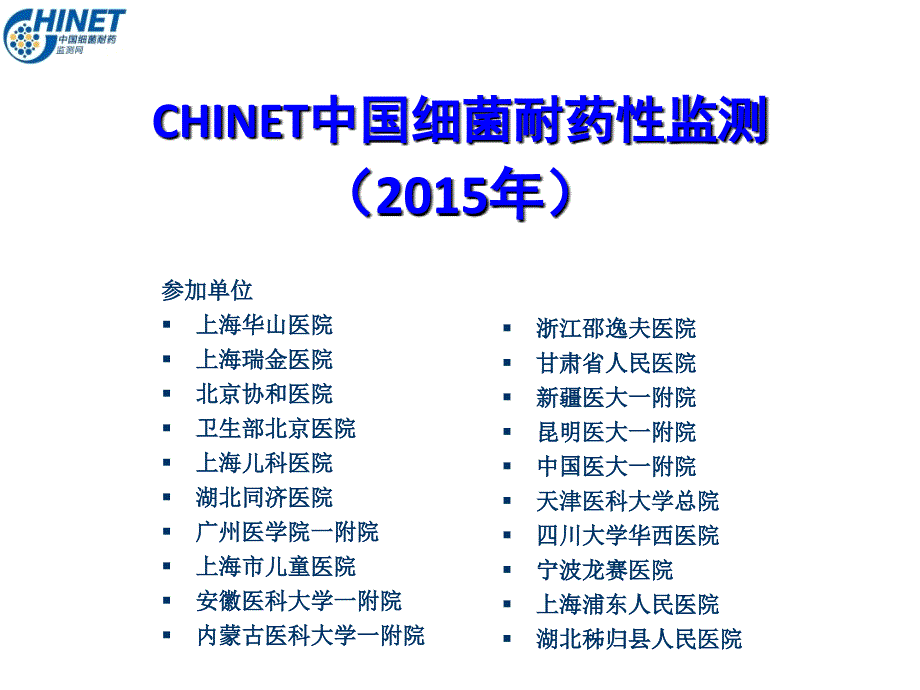 CHINET2015全年耐药监测统计结果课件_第1页