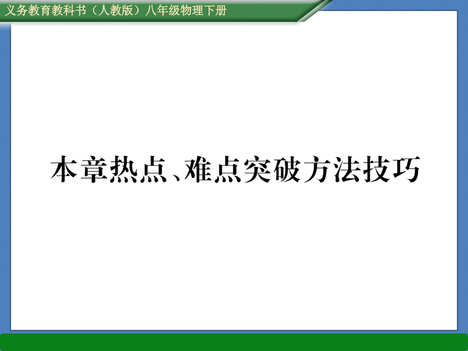 人教版八年级下册物理《运动与力》难点复习课件_第1页