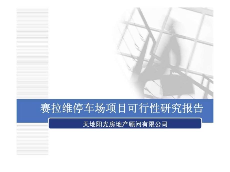 天地陽光房地產(chǎn)顧問有限公司賽拉維停車場項目可行性研究報告_第1頁