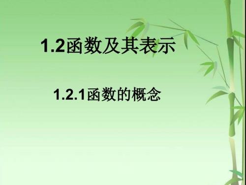 高一數(shù)學(xué)必修1函數(shù)的概念