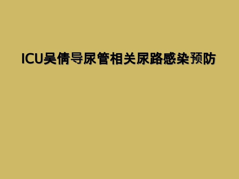 ICU导尿管相关尿路感染预防课件_第1页