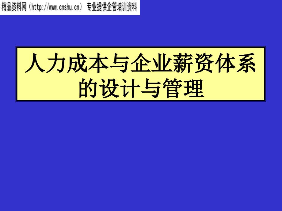 人力成本与企业薪资的设计与管理_第1页