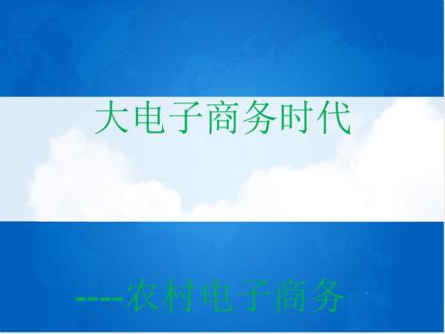 大電子商務(wù)時(shí)代之農(nóng)村電子商務(wù)課件