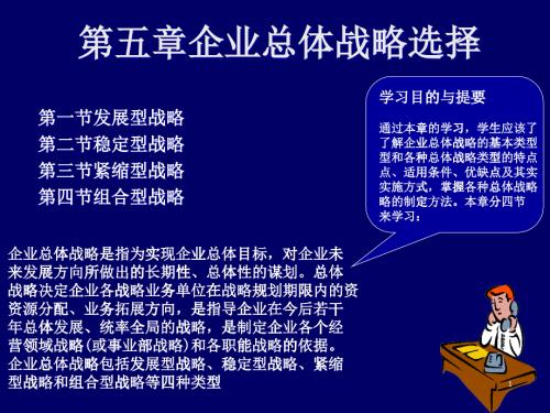 企業(yè)總體戰(zhàn)略選擇培訓(xùn)課件