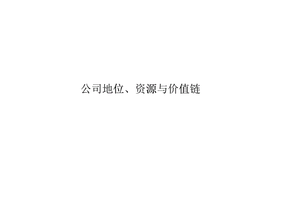 企业战略地位、资源与价值链分析_第1页