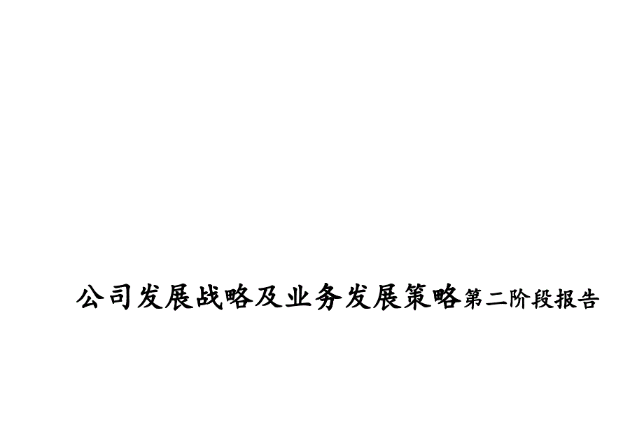 公司发展战略及业务发展策略第二阶段报告_第1页