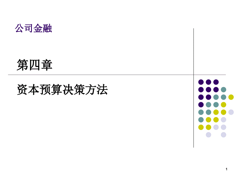 公司金融-投资决策与资本预算_第1页