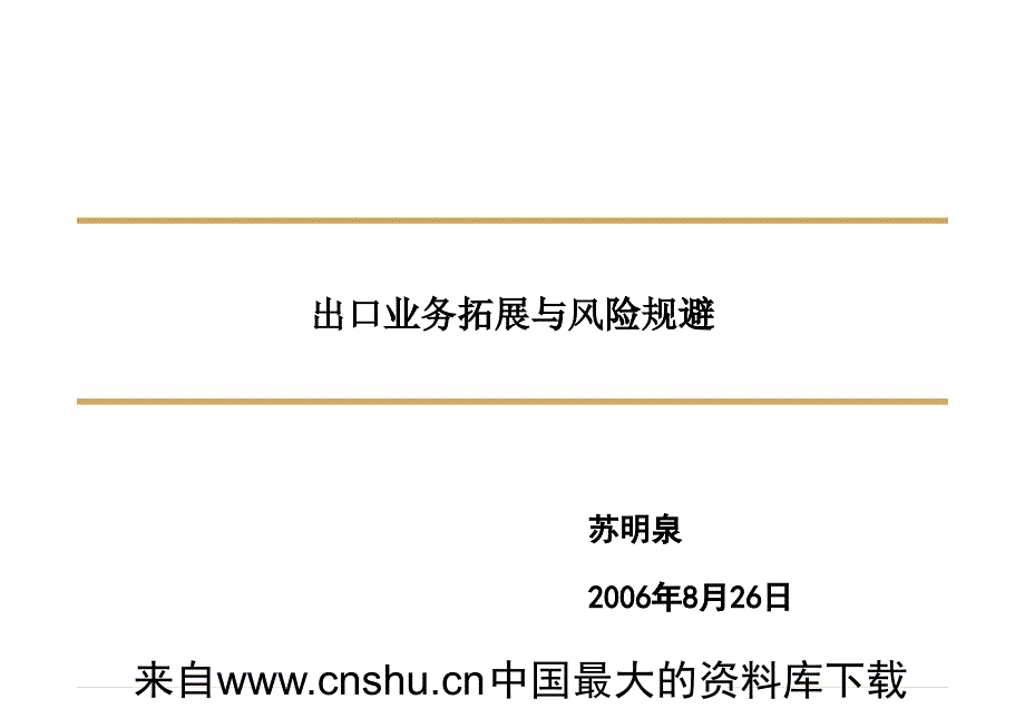 出口业务拓展与风险规避_第1页