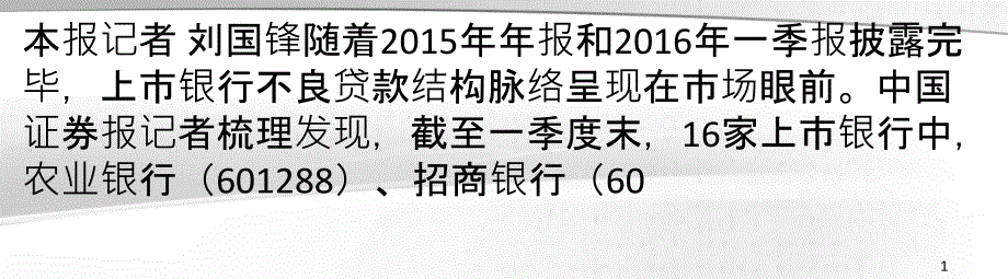 不良率增幅收窄 上市银行紧扣转型防风险_第1页