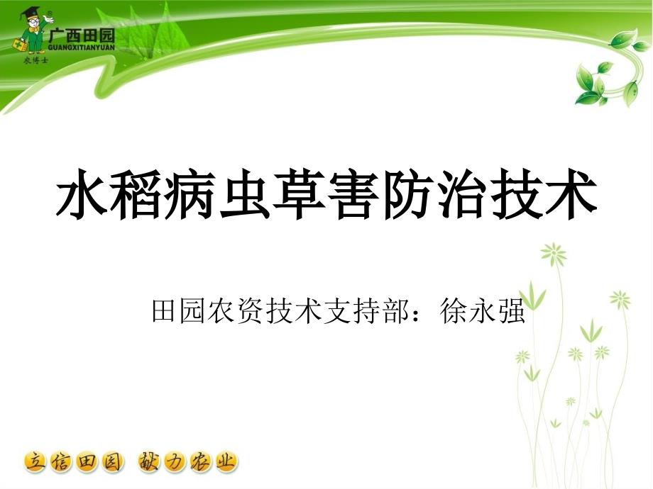 水稻病虫草害简介、卷叶虫及其防治技术_第1页