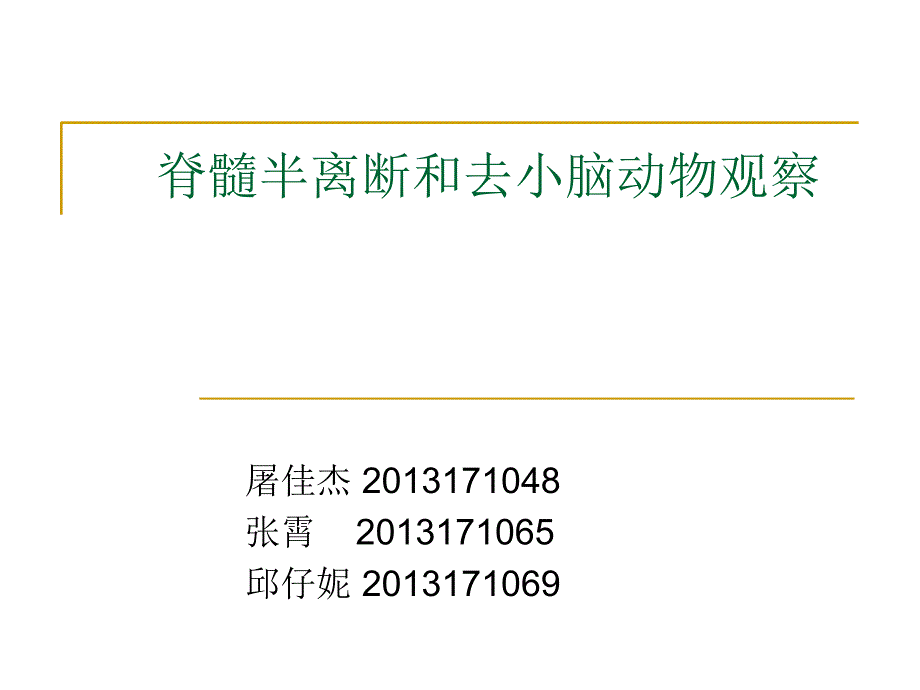 脊髓半离断及去小脑动物观察_第1页