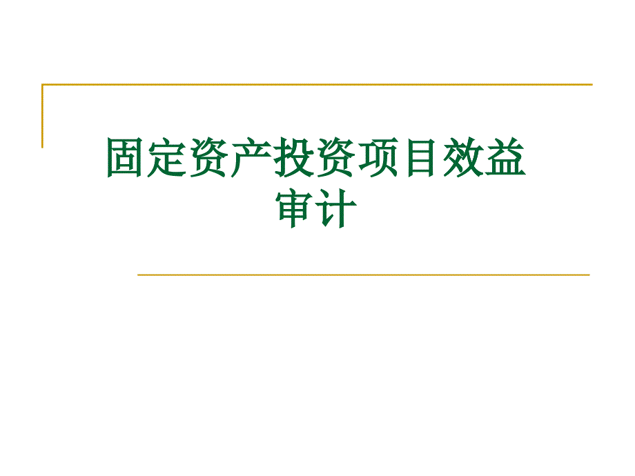 固定资产投资项目效益审计新_第1页