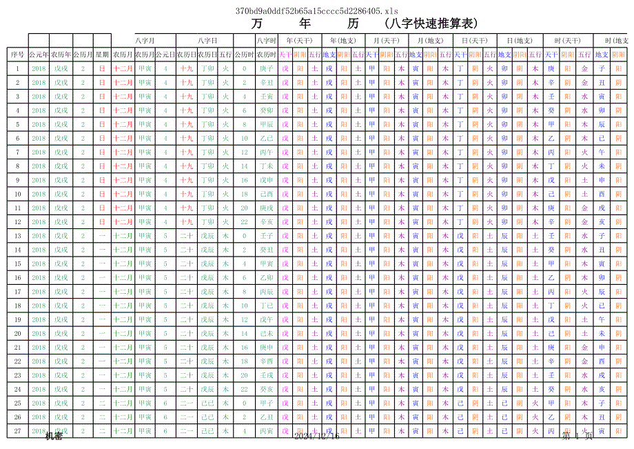 八字快速推算表2018d_第1頁