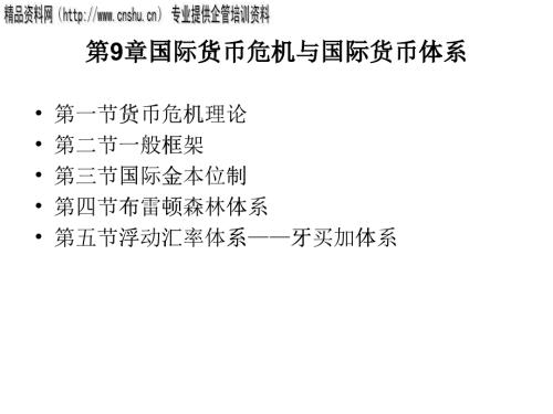 國際貨幣危機理論與國際貨幣體系