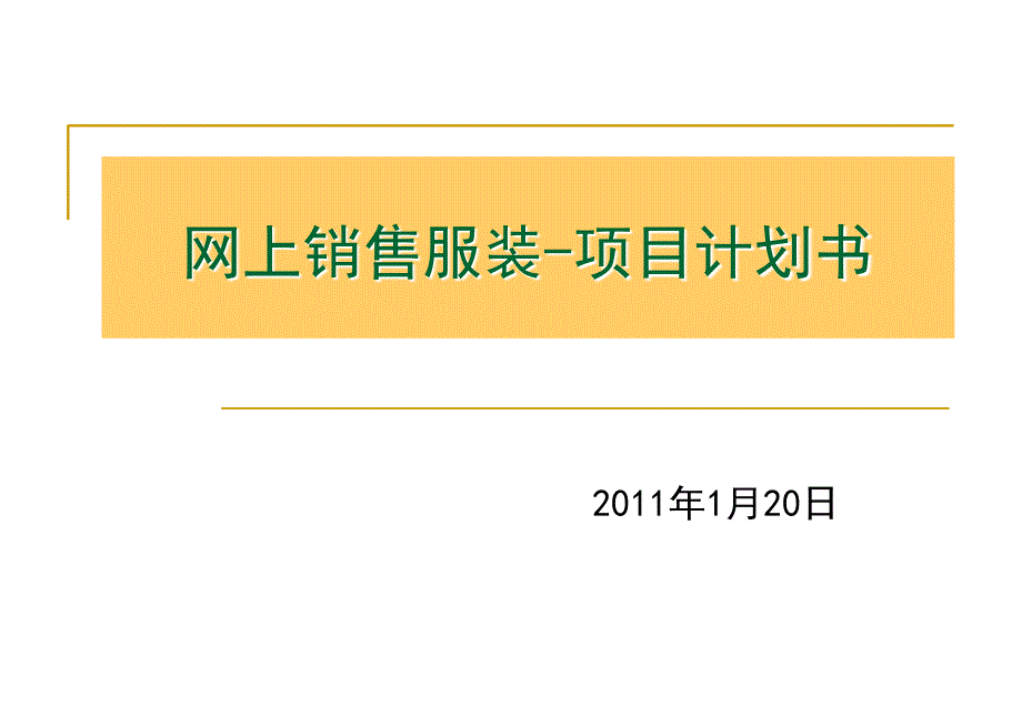 网上销售服装项目计划书_第1页