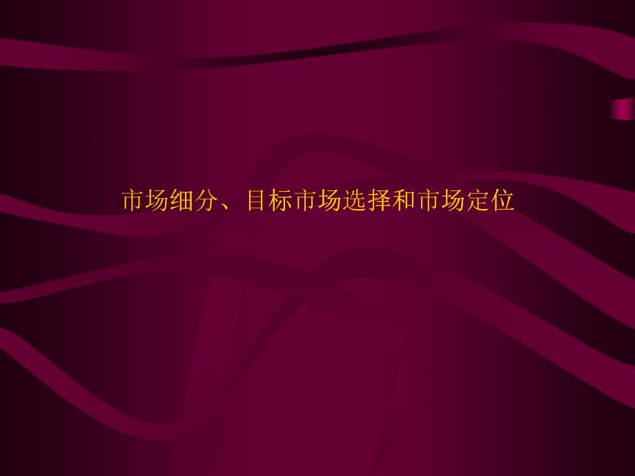 市場(chǎng)細(xì)分、目標(biāo)市場(chǎng)選擇和市場(chǎng)定位(1)_第1頁(yè)