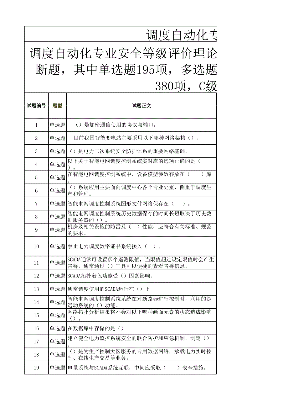 自動化專業(yè)安全等級評價理論考試題庫_第1頁