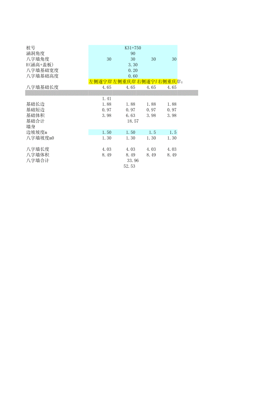 八字墻工程量計(jì)算_第1頁