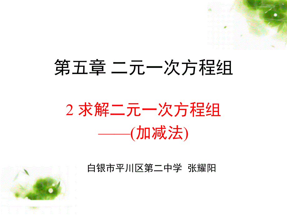 加减法解二元一次方程组_第1页