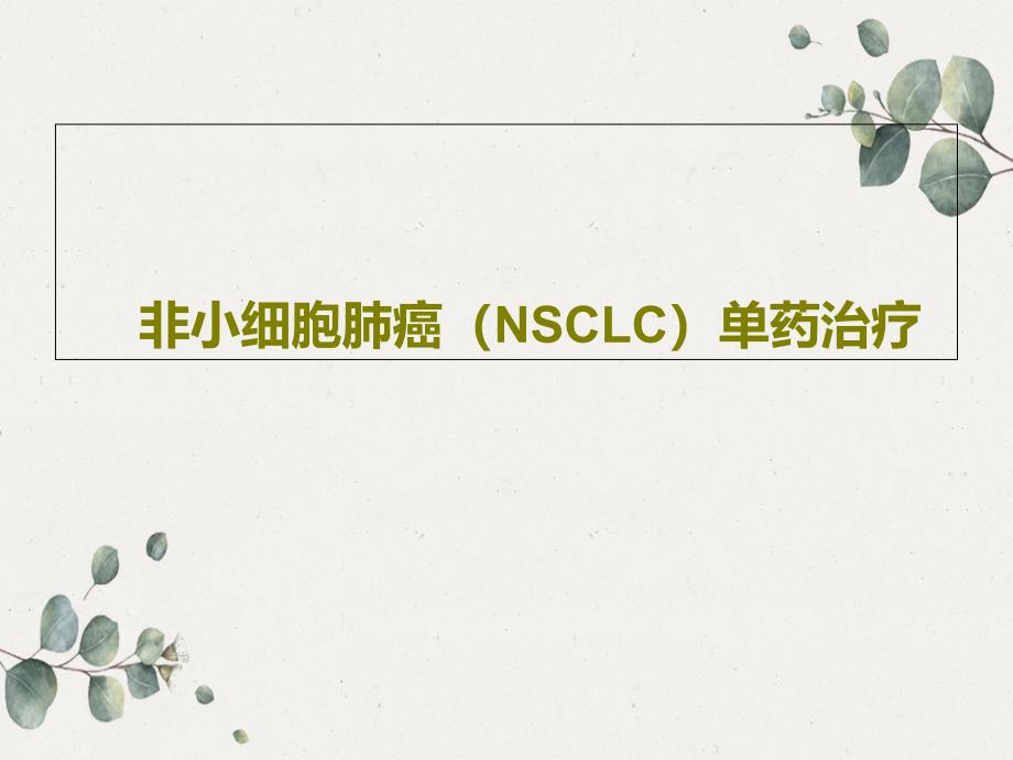 非小细胞肺癌（NSCLC）单药治疗课件_第1页