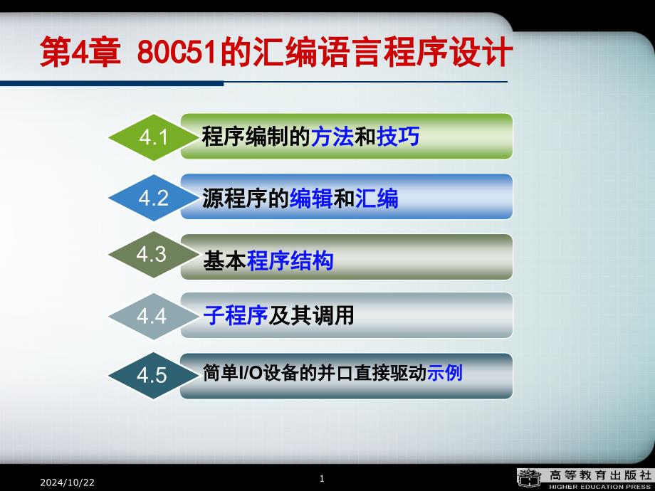 第4章80C51的匯編語言程序設計_第1頁