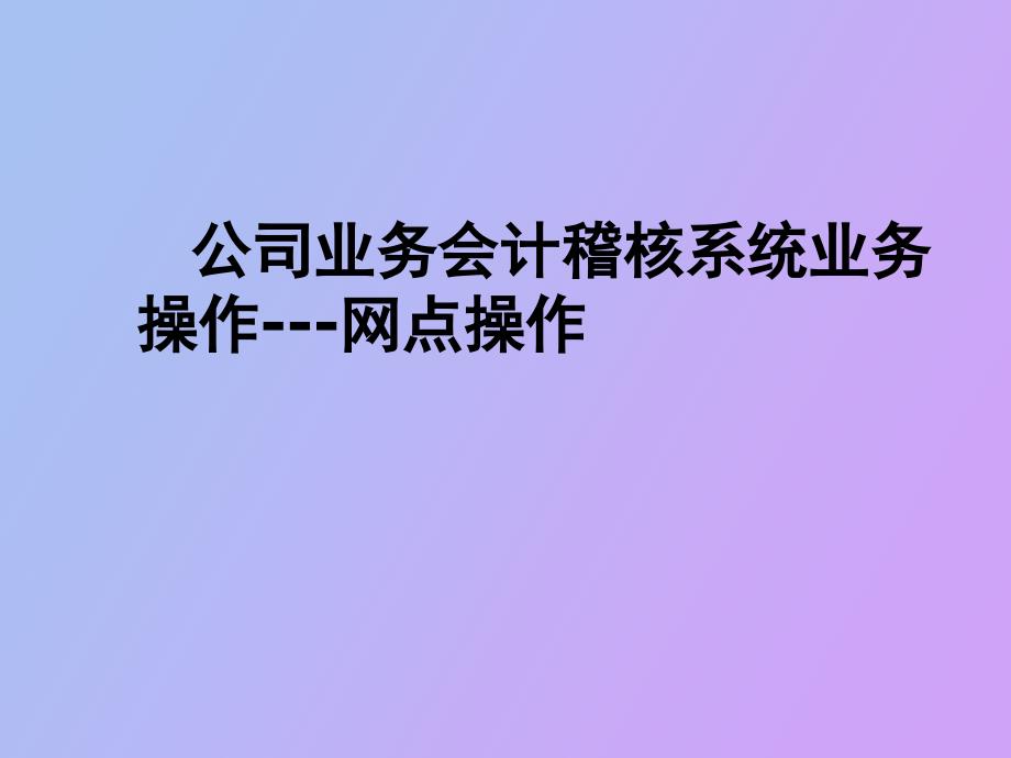 公司业务会计稽核二期网点操作_第1页