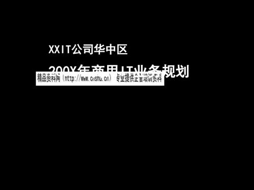 某IT公司華中區(qū)年度商用IT業(yè)務(wù)規(guī)劃