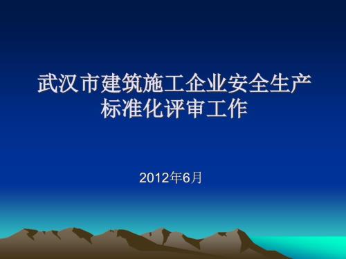 某市建筑施工企業(yè)安全生產標準化評審工作