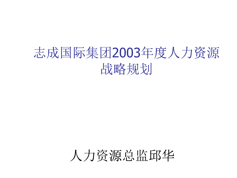 某某集团人力资源战略规划_第1页