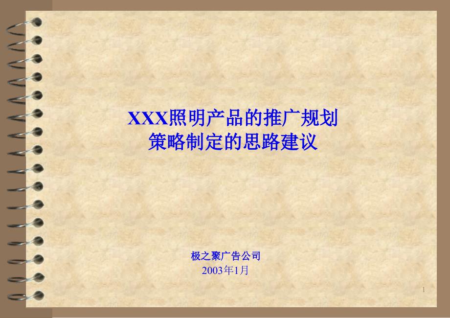 XXX照明产品的推广规划-策略制定的思路建议_第1页