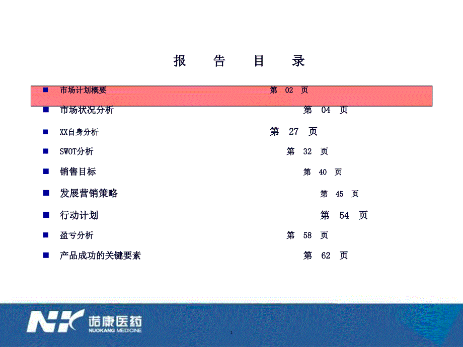 XX藥業(yè)市場部XX年計(jì)劃[精品文檔]_第1頁