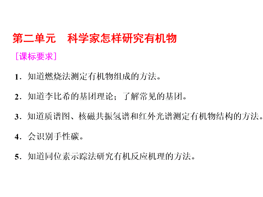 第二单元科学家怎样研究有机物(精品)_第1页