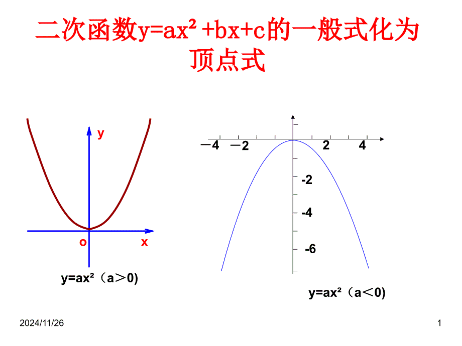 二次函数的一般式化为顶点式_第1页