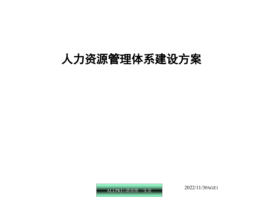 一实业人力资源管理体系建设方案_第1页