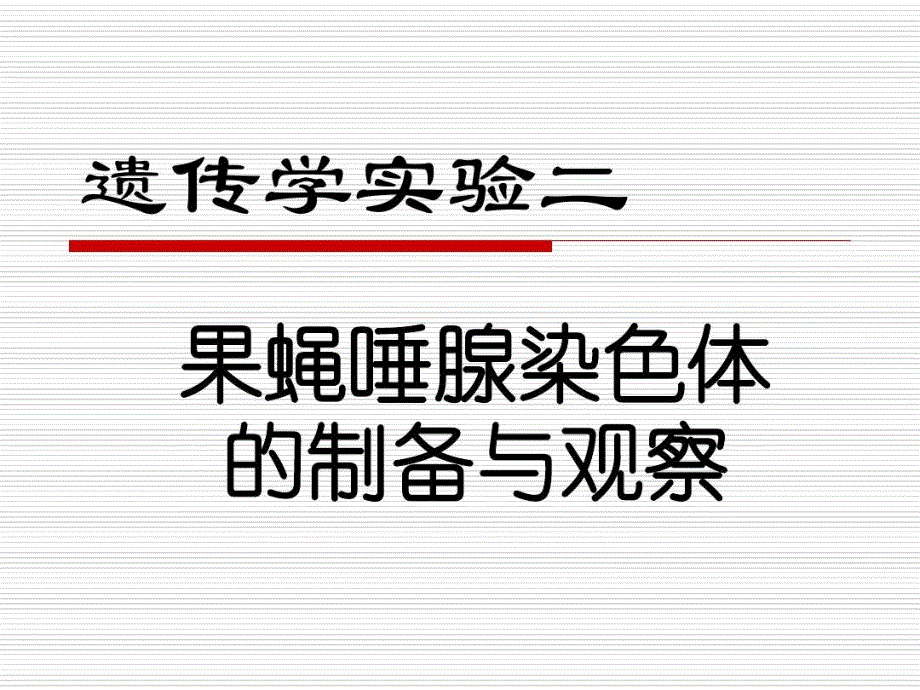 遗传学实验果蝇唾腺染色体总论课件_第1页