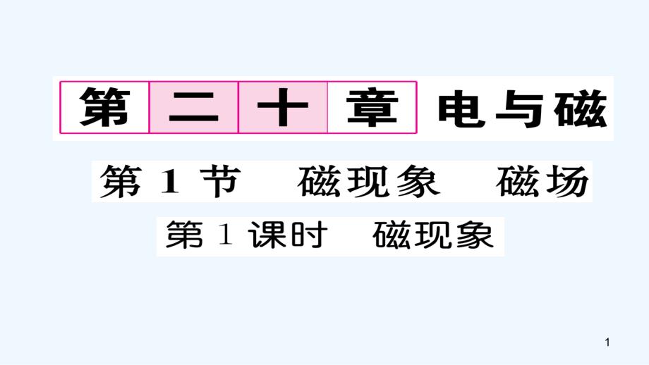 九年級物理全冊 第20章 第1節(jié) 磁現(xiàn)象 磁場（第1課時 磁現(xiàn)象）作業(yè)優(yōu)質課件 （新版）新人教版_第1頁