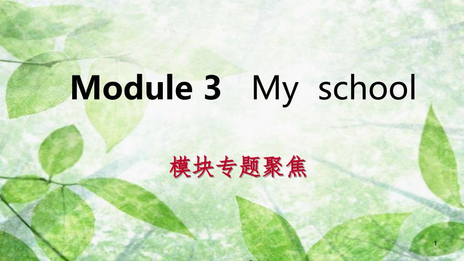 七年级英语上册 Module 3 My school模块专题聚焦优质课件 （新版）外研版_第1页