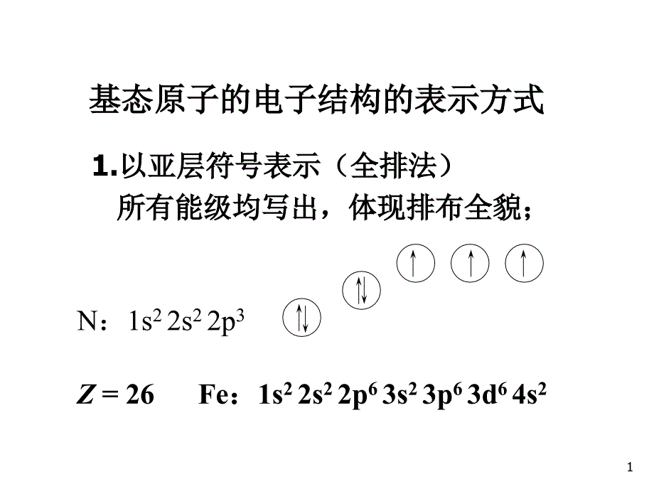 基态原子的电子结构的表示方式_第1页